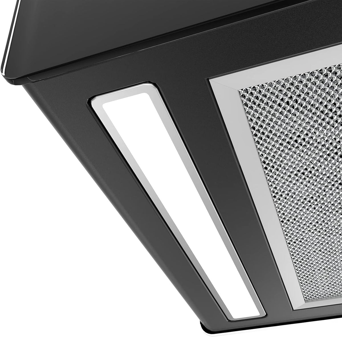 CIARRA CBCB4850 A+++ Okap wyspowy, obiegowy wiszący, 48 cm, 700 m³/h, z inteligentną aplikacją Wi-Fi, 4 poziomy prędkości, funkcja turbo, przednia szyba szklana, w zestawie filtr węglowy CBCF003