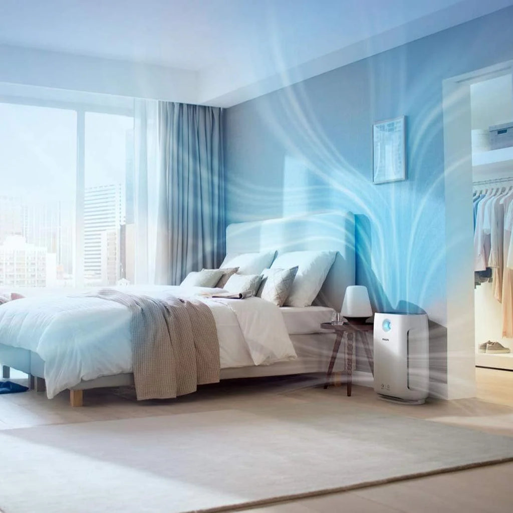 Philips Seria 2000 Oczyszczacz Powietrza - Usuwa Zarazki, Pył i Alergeny w Pomieszczeniach do 79m², 3 Prędkości, Tryb Snu (AC2887/10) [Klasa energetyczna A]