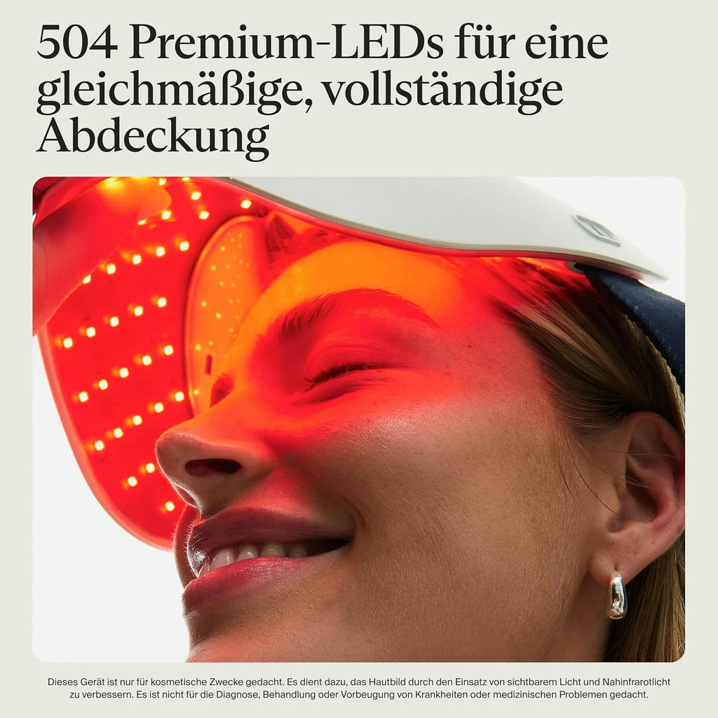 Therabody Mask Glo, LED Face Mask z czerwonym, niebieskim i Infared Light, wibracyjnym masażem, sznurkowym designem, regulowanymi paskami i ładowaniem USB-C