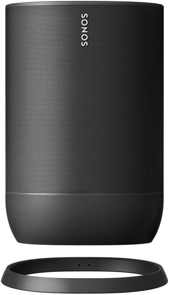 Sonos Move, Dzięki temu potężnemu, wytrzymałemu i wszechstronnemu inteligentnemu głośnikowi możesz cieszyć się odważnym dźwiękiem, który Cię poruszy i podąży za Tobą. (Czarny)