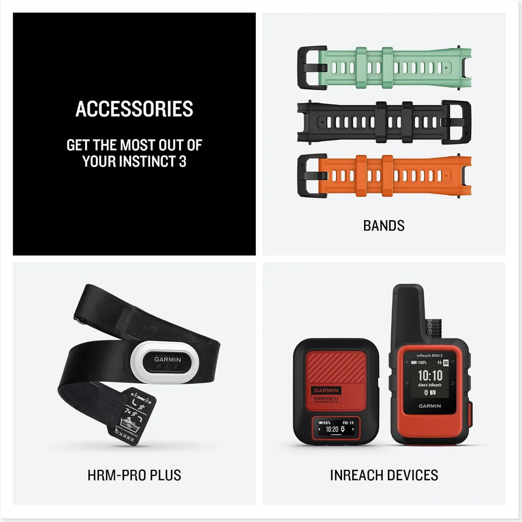 Garmin Instinct 3 SOLAR Wytrzymały Smartwatch GPS, 45 mm, Wbudowane Aplikacje Sportowe i Zdrowotne, Latarka LED, 10ATM, Sunburst
