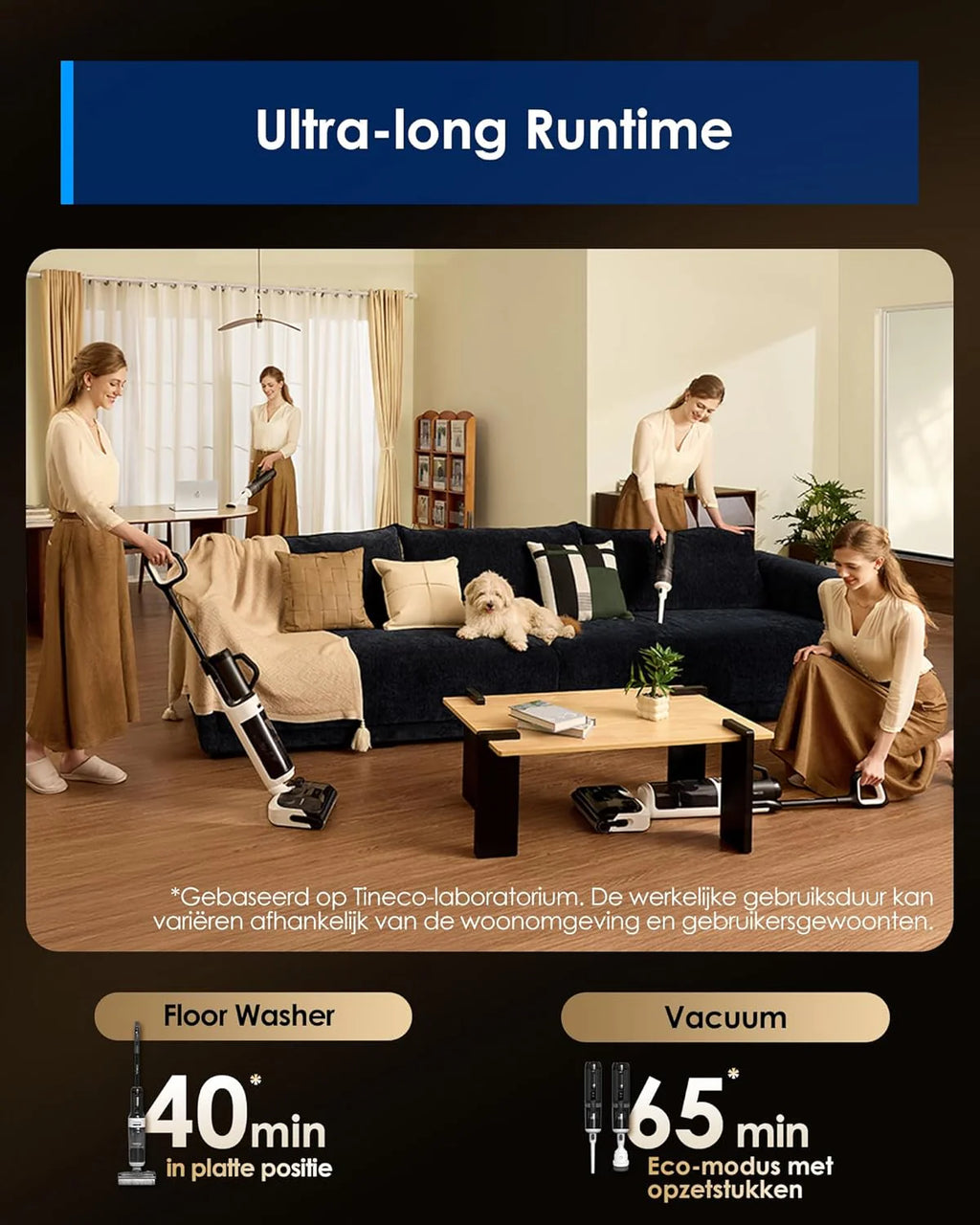 Tineco Floor One Switch S6 Stretch Breeze odkurzacz odkurzający, bezprzewodowy odkurzacz wielofunkcyjny 2 w 1, zasięg płaskiego 180°, samoczyszczący FlashDry 85℃, zapobiegający plątaniu, 20 kPa