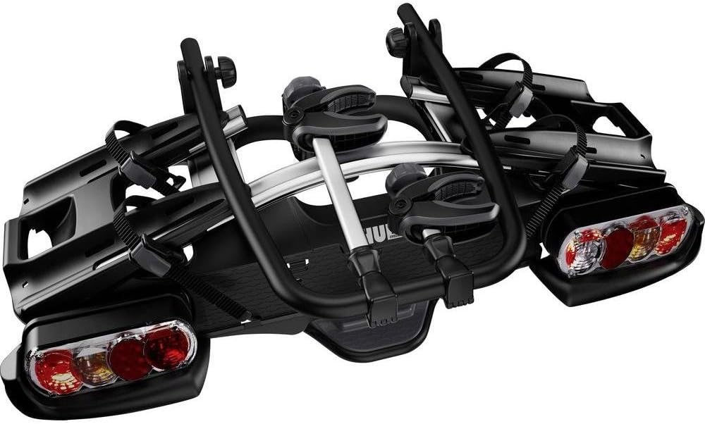 Thule 924000 VeloCompact 213-pinowy aluminiowy bagażnik rowerowy na hak holowniczy, 130 cm x 56 cm x 76 cm, czarny, 2 sztuki