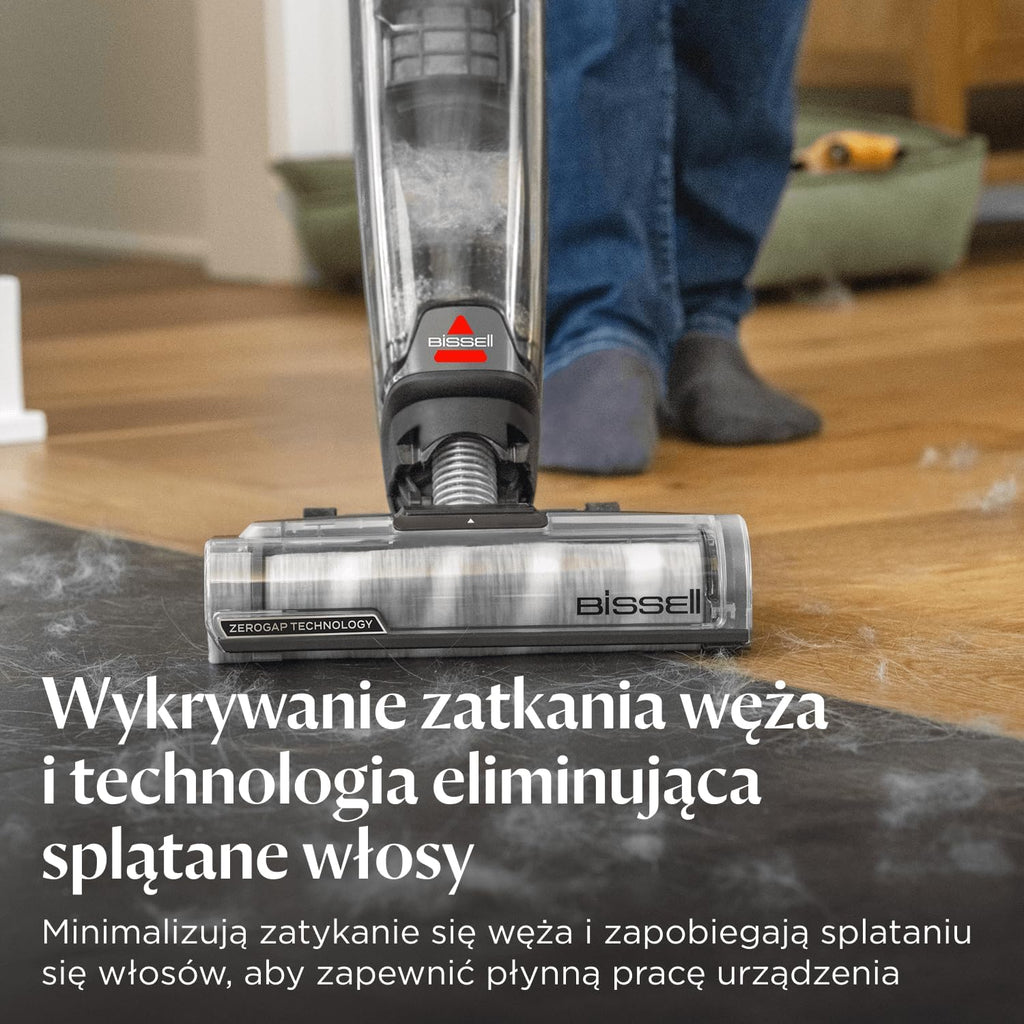 BISSELL CrossWave OmniForce, Odkurzacz Bezprzewodowy Mokro i Sucho, Odkurzanie i Mycie lub tryb Wyłącznie Odkurzania, Odkurzacz Piorący o Wysokiej Mocy, 240m² Czyszczenia Wielopowierzchniowego, 3912N