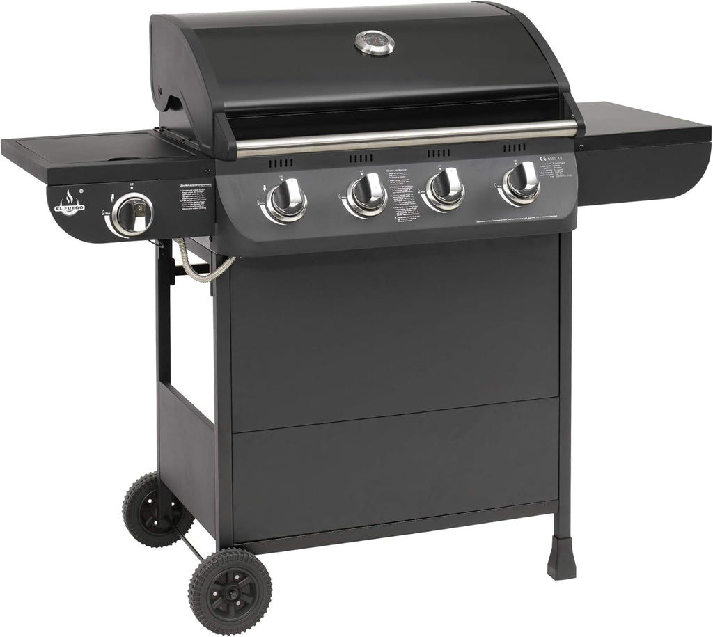 Grill gazowy COLUMBUS 4 + 1 palnik firmy El Fuego® BBQ BBQ grill na kółkach, grill gazowy Barbecue AY 563