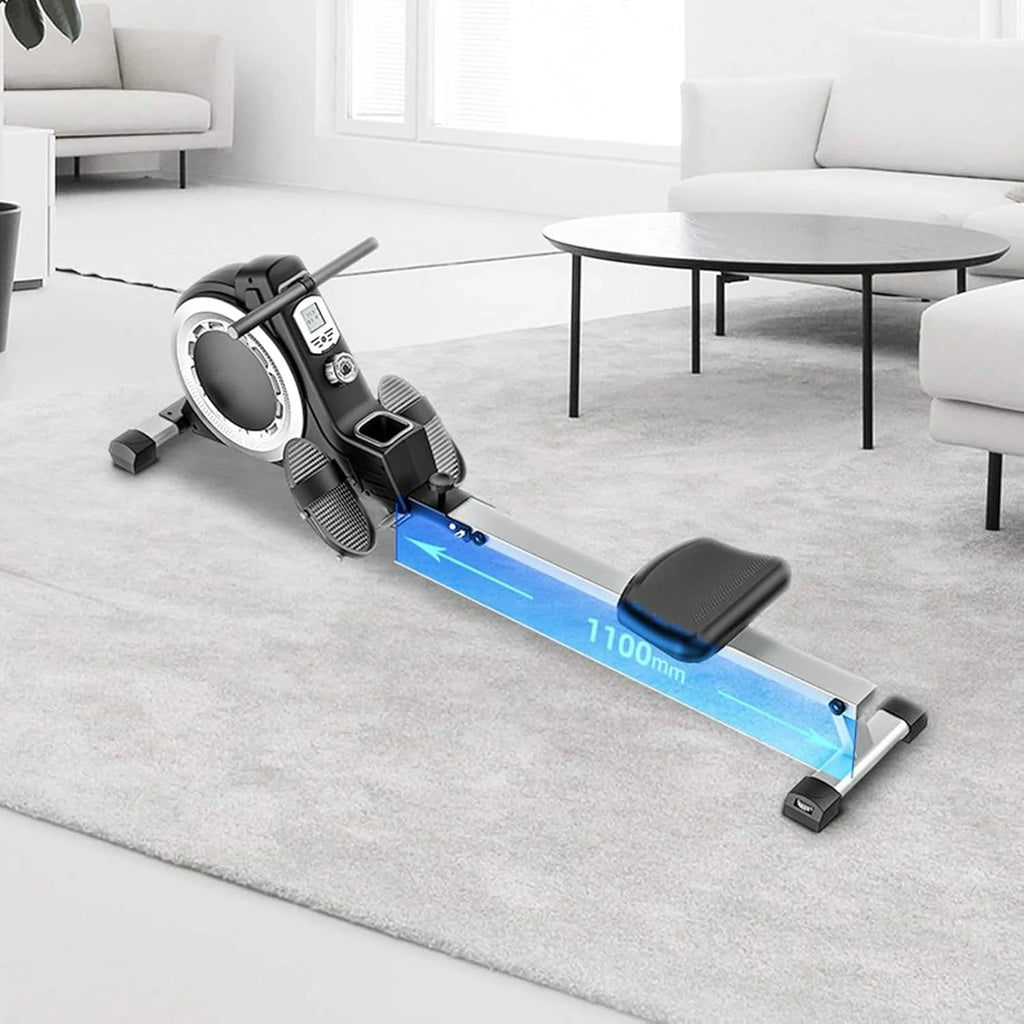 Wioślarz do domowej siłowni, magnetyczny rower Bluetooth z kompatybilnością z aplikacją, wyświetlacz LCD, pojemność 158 kg do domowego treningu cardio fitness