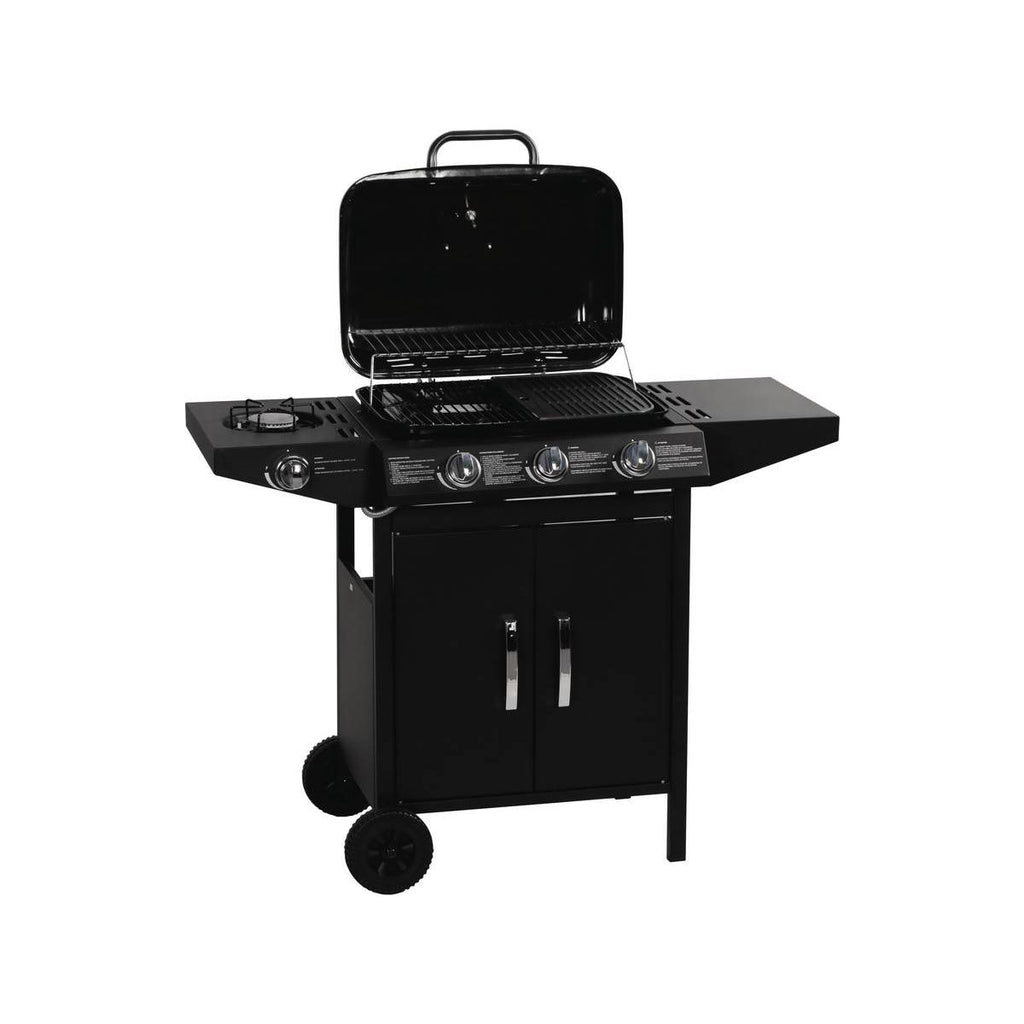 Grill gazowy „Festa 4” – 4 palniki (1 strona) – 10,5 kW – czarny