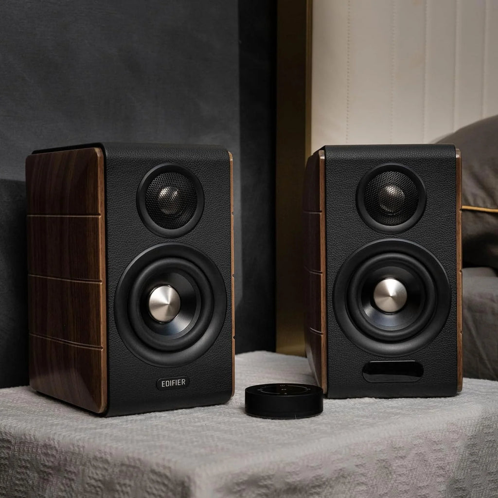 Edifier S880DB MKII aktywne głośniki Hi-Fi | Hi-Res Audio Wireless LDAC | 88 W pełni cyfrowy DSP | elegancka drewniana obudowa | RCA, optyczny, koax, USB-C i sub-out, pilot zdalnego sterowania 2,4 GHz