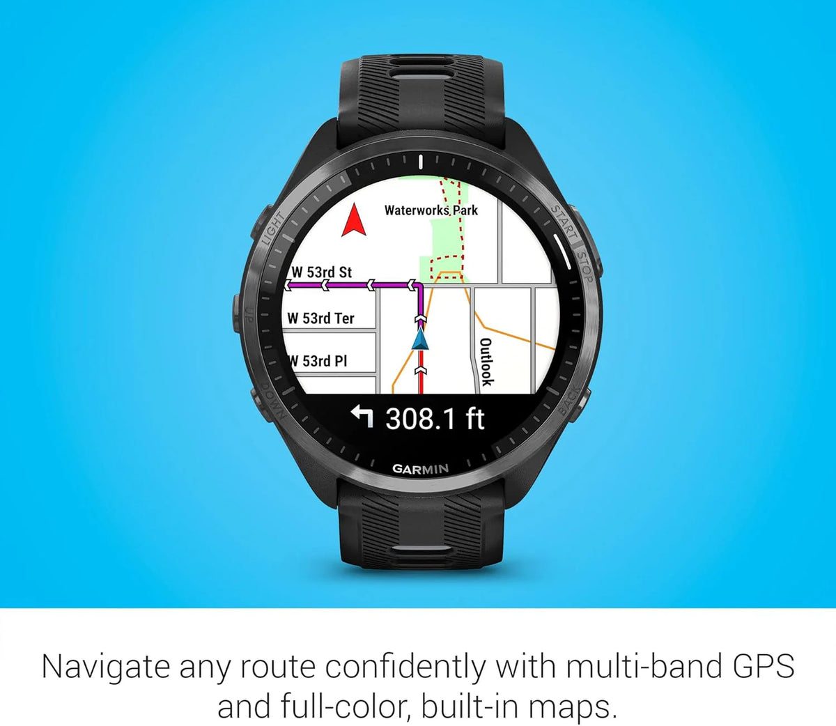 Garmin Forerunner® 965 Inteligentny zegarek do biegania, kolorowy wyświetlacz AMOLED, pomiary treningu i informacje o odzyskiwaniu, czarny i pudrowo-szary, 010-02809-00