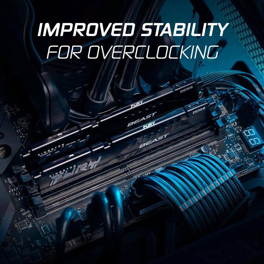 Kingston FURY Beast Black 16GB 6000MT/s DDR5 CL30 DIMM Desktop Gaming Memory Pojedynczy moduł - KF560C30BBE-16
