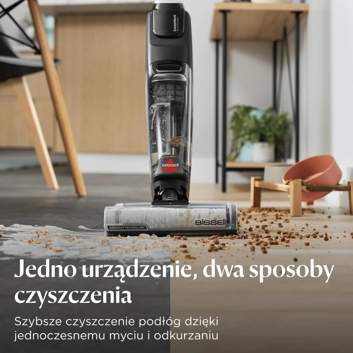 BISSELL CrossWave OmniForce, Odkurzacz Bezprzewodowy Mokro i Sucho, Odkurzanie i Mycie lub tryb Wyłącznie Odkurzania, Odkurzacz Piorący o Wysokiej Mocy, 240m² Czyszczenia Wielopowierzchniowego, 3912N