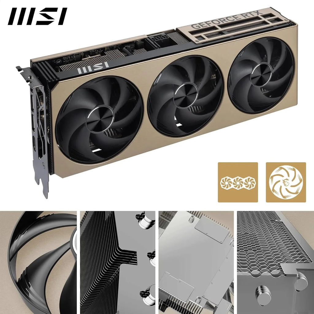MSI NVIDIA GeForce RTX 5070 12G Inspire 3X OC Karta graficzna Gaming GDDR7 192 Bit, częstotliwość Boost do 2557 MHz, PCIe Gen 5, DLSS 4, DP 2.1 x 3, HDMI 2.1 x 1, SFF Ready