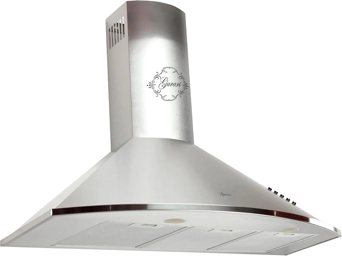 Gurari Okap kuchenny GCH C 046 okap ścienny 90 cm | Nowoczesna stal nierdzewna | 1000 m³/h | LED | zmywalny filtr, 3 prędkości, okapy ścienne, wylot i recyrkulacja, opcjonalny filtr węglowy