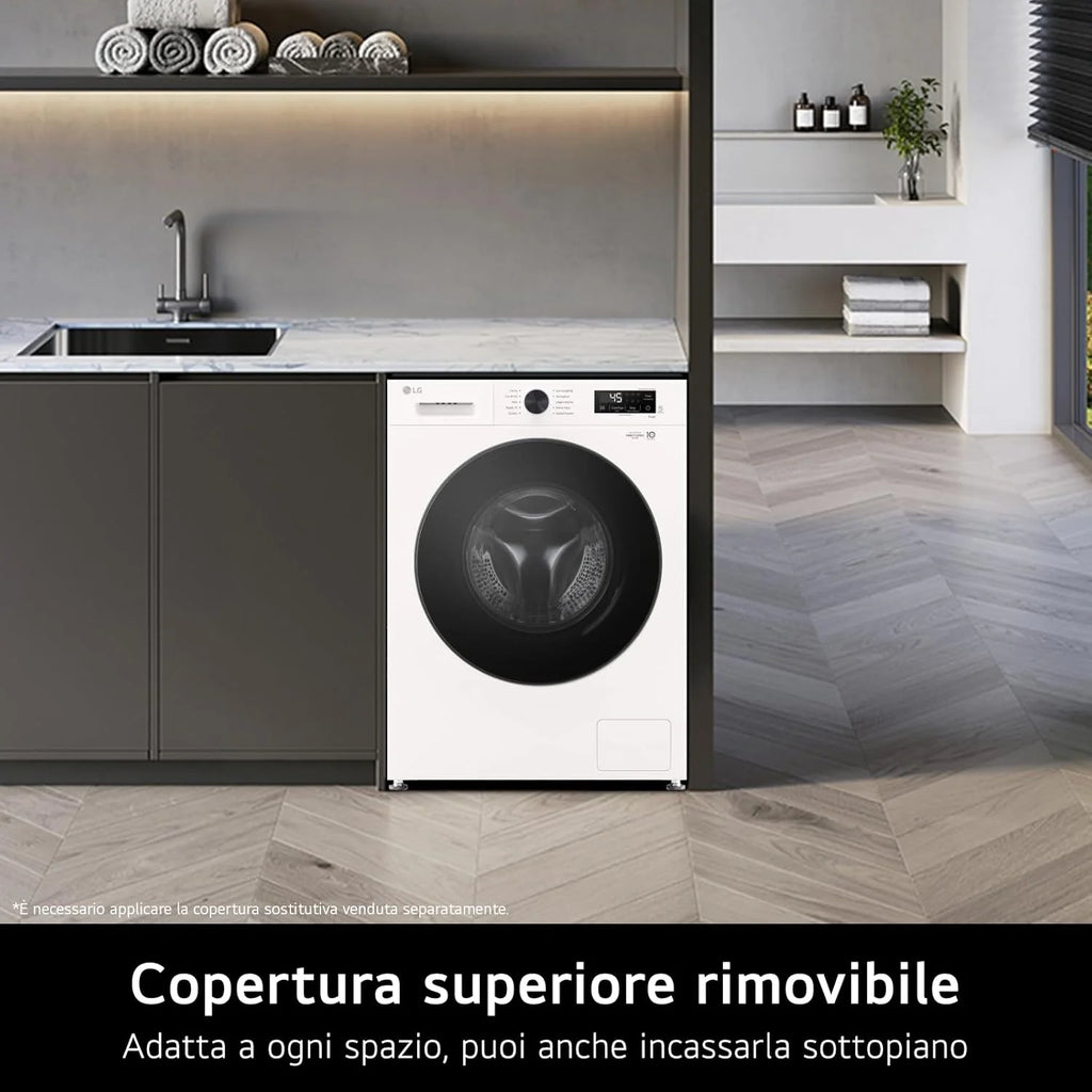 LG W4NX1085NWB pralko-suszarka 8/5 kg seria X1, pralka i suszarka, klasa A/E, 1400 r., Wi-Fi, top zdejmowany, Allergy Care, technologia 6 Motion Direct Drive, biały