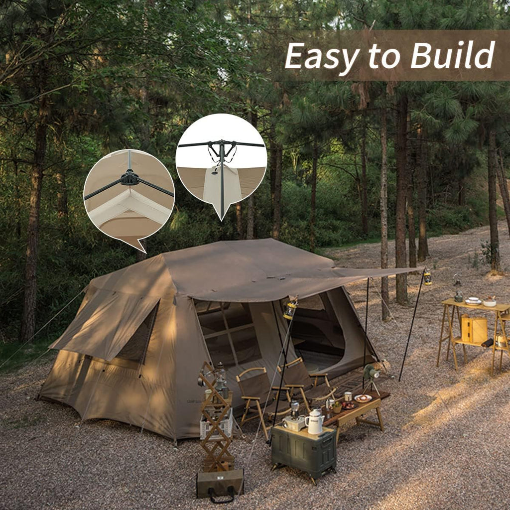 Naturehike Village namiot rodzinny, 13,0㎡ & 6,0㎡ & 5,0㎡, namiot typu pop-up, namiot domowy, kemping, namiot kempingowy dla 2-6 osób, duży namiot tunelowy o wodoodporności 2000 mm słupa wody