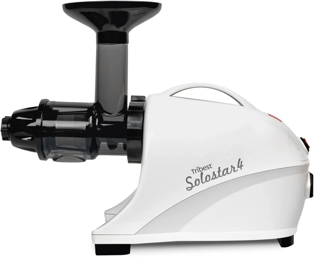 Tribest Solostar 4 Slow Juicer – pozioma sokowirówka do warzyw i owoców – 47 obr./min, 120 W – elektryczna wyciskarka do soków – biała