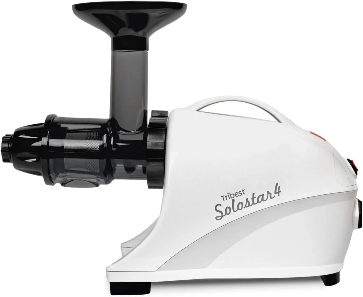Tribest Solostar 4 Slow Juicer – pozioma sokowirówka do warzyw i owoców – 47 obr./min, 120 W – elektryczna wyciskarka do soków – biała