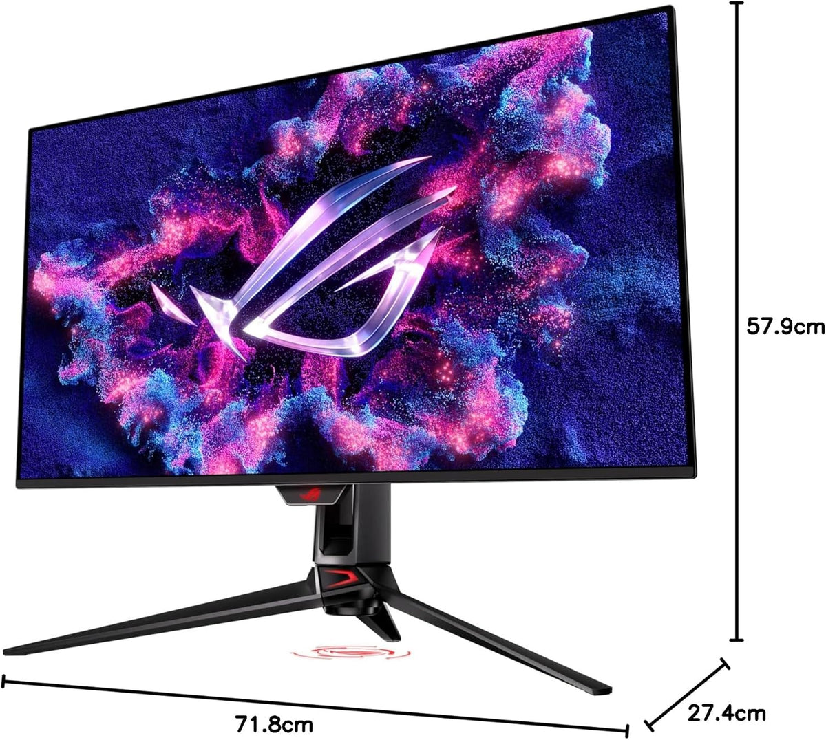 ASUS ROG Swift OLED PG32UCDMZ – 32-calowy monitor gamingowy 4K UHD, 240 Hz, 0,03 ms GtG, G-Sync, FreeSync, AdaptiveSync, 10-bit, DisplayHDR 400 TB, QD – 16:9, 3840 x 2160, DP 1.4 DSC, HDMI 2.1, 90
