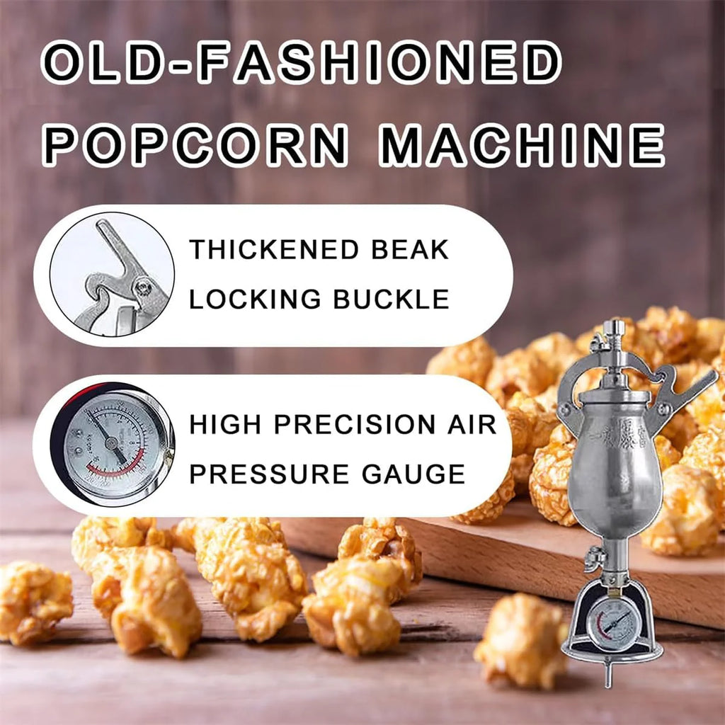 Ręczna maszyna do popcornu, mini garnek do popcornu ze stali nierdzewnej, popcorn do popcornu na rodzinne spotkanie, 260 ml ，Maszyna do popcornu(300ml)