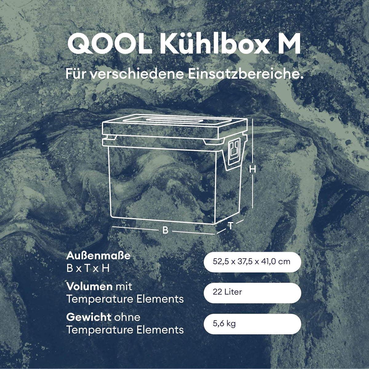 QOOL Lodówka Eco+ 27 l | Made in Germany | wykonana z materiału pochodzącego z recyklingu | zaawansowana technologicznie lodówka bez prądu | do 10 dni samodzielna | chłodzenie lub zamrażanie | 10 lat