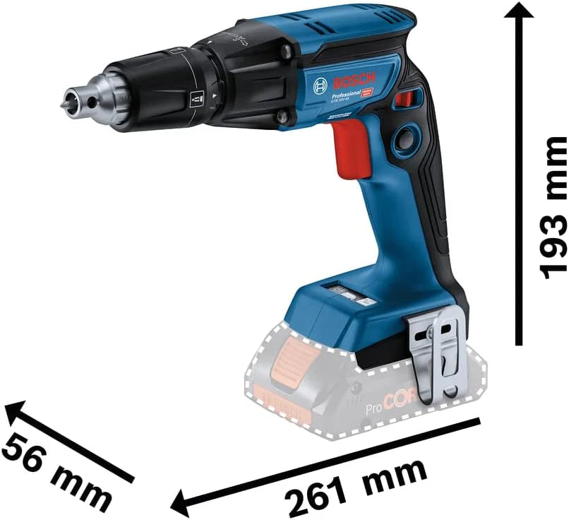 Bosch Professional 18 V System akumulatorowa wkrętarka do suchej zabudowy GTB 18V-45 (w zestawie 2 x akumulator 4,0 Ah ProCORE18V, szybka ładowarka GAL 18V-40, L-BOXX)