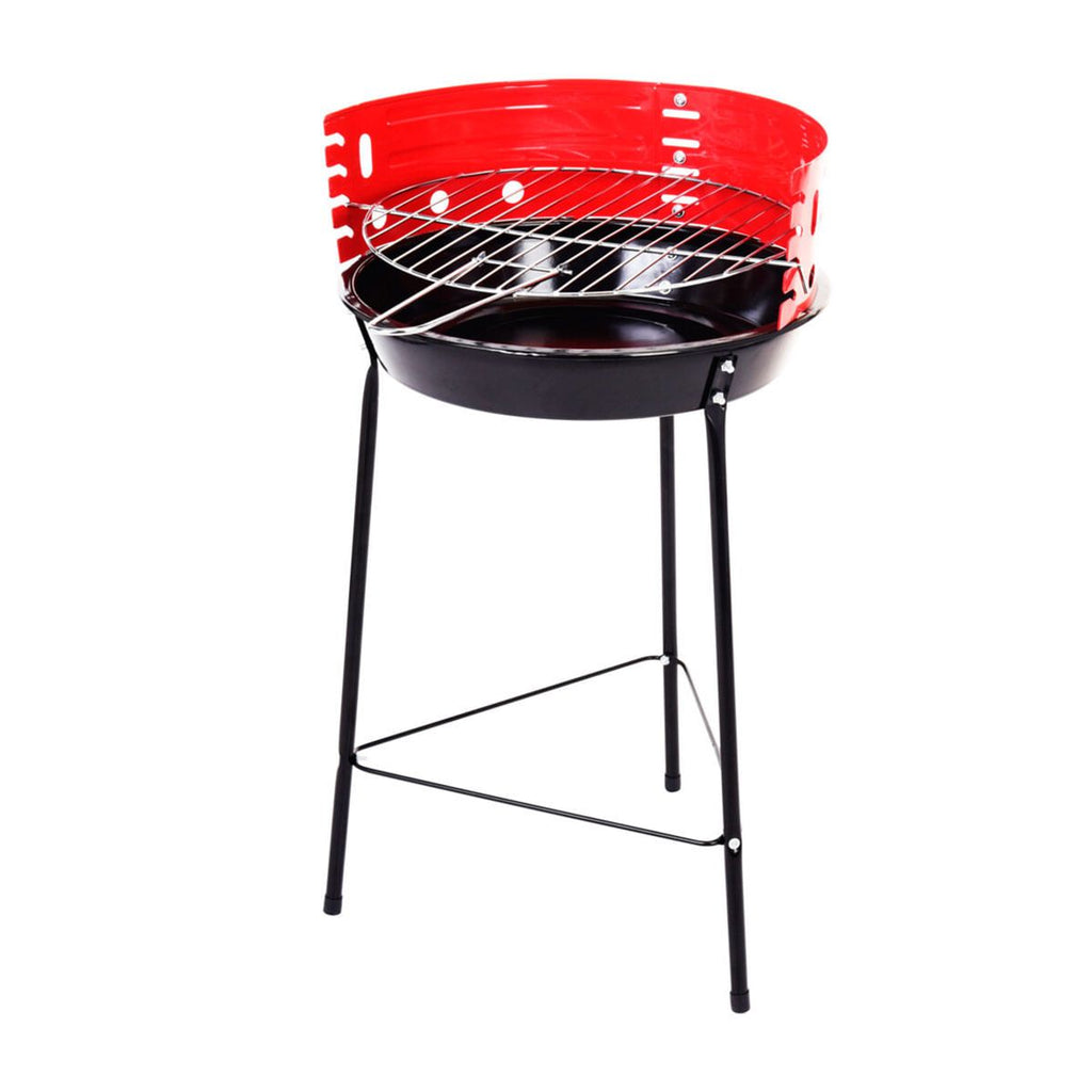 Grill stojący otwarty, czerwony/czarny, Ø33 cm