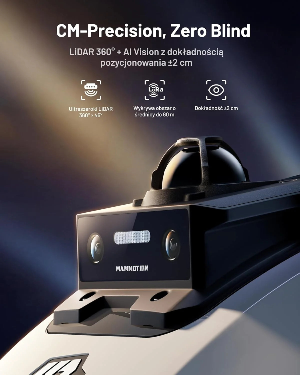 Mammotion YUKA 2000 Kosiarka Automatyczna z zamiatarką, Zalecane 2000 m², maks.2400 m²,i Nachyleniu 45%, UltraSense AI Vision do Auto-Mapowania Wysokość Koszenia 20-90mm Szerokość Koszenia 320mm