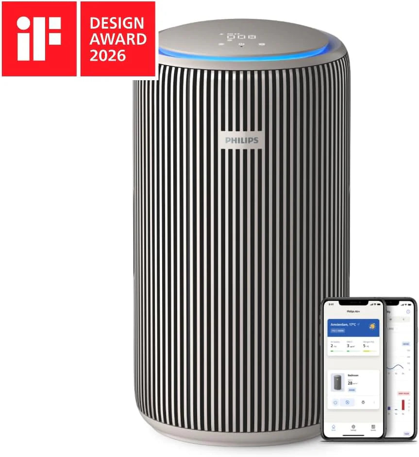 Philips Oczyszczacz powietrza z serii 4200, HEPA NanoProtect + podwójny filtr z aktywnym węglem, CADR 600 m³/h dla 156 m², bardzo cichy, inteligentny i energooszczędny (AC4221/11)