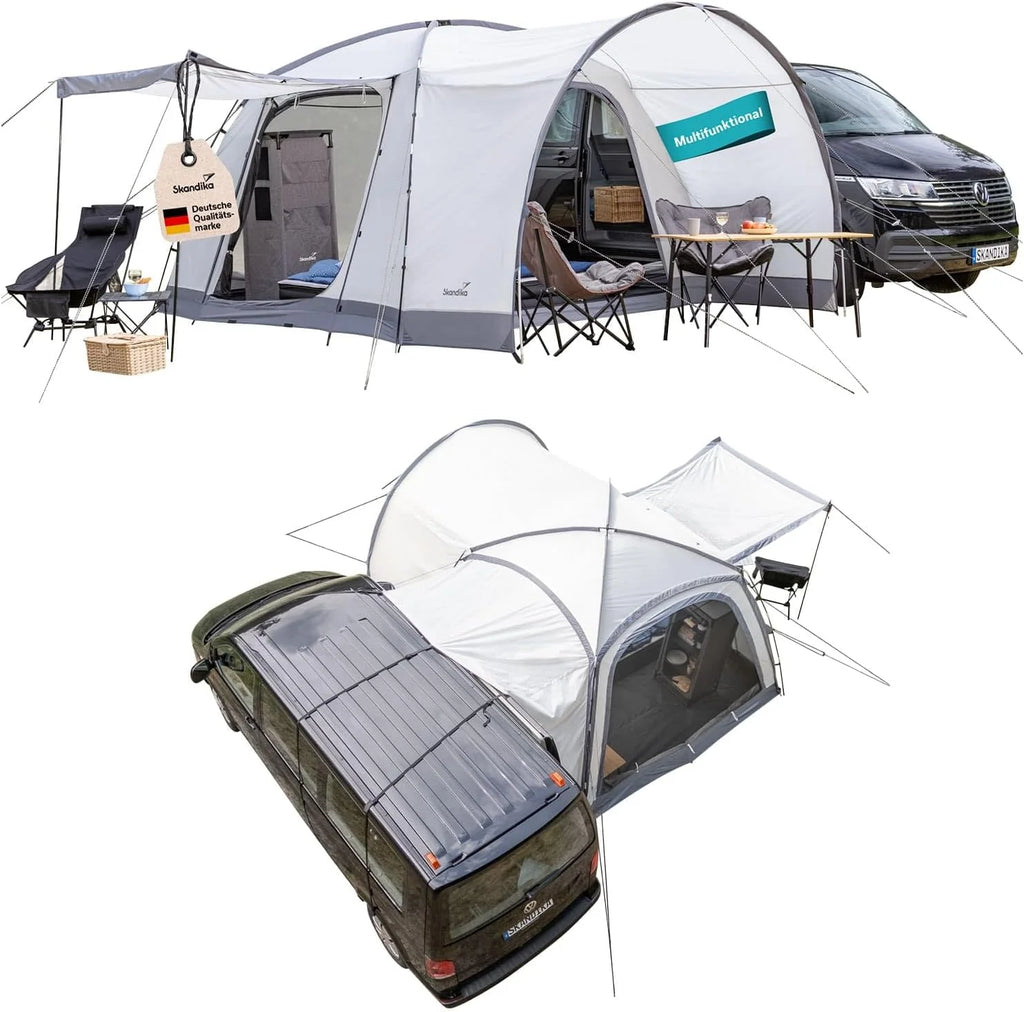 Skandika Pitea 4 Flex Protect Bundle namiot kopułowy z kluczem typu van; namiot kempingowy dla 4 osób, z zamkiem, do furgonetki, wszyta podłoga, słup wody 5000 mm, UPF 50+, namiot, kemping, do