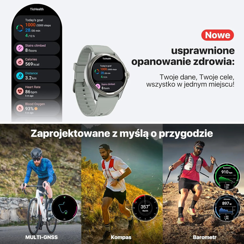 Ticwatch Pro 5 Enduro Smartwatch dla mężczyzn z systemem Android Wear OS Smart Watch 90 h, akumulator 110+, tryby treningowe 7/24, tętno 5 ATM, kompas GPS, nie jest kompatybilny z iPhonem