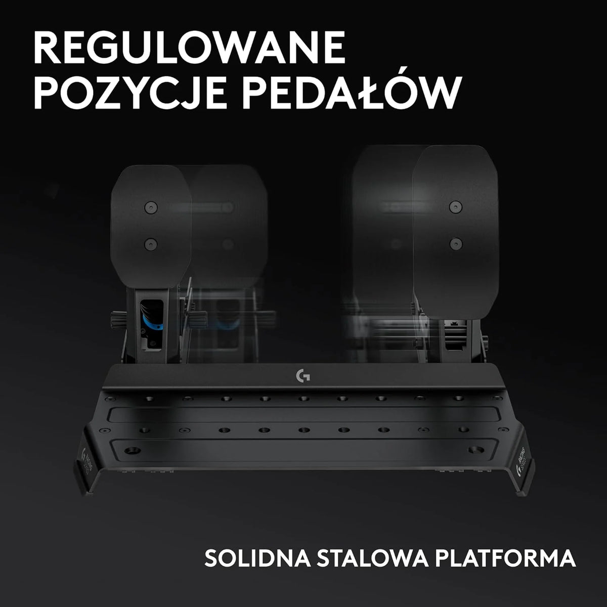 Logitech G PRO Racing Pedals – Pedały symulatora wyścigów z hamulcem z czujnikiem obciążenia 100 kg, w pełni konfigurowalne, wymienne sprężyny i elastomery, konstrukcja modułowa - Czarny