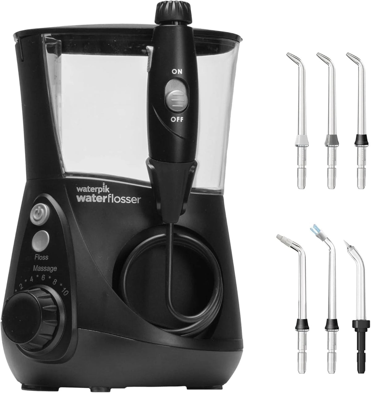 Waterpik Irygator Ultra Professional, 6 Końcówek, Zaawansowana Kontrola Ciśnienia z 10 Trybami, Usuwanie Płytki Nazębnej, Kolor Azul, 650 ml (WP-662EU)