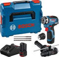 Bosch Professional GSR 12 V-35 FC Wiertarka Akumulatorowa 12V z 2 Akumulatorami 3,0 Ah, Ładowarka GAL 12 V-40, 2 Nasadki FlexiClick, zestaw akcesoriów, w L-BOXX – Ekskluzywna