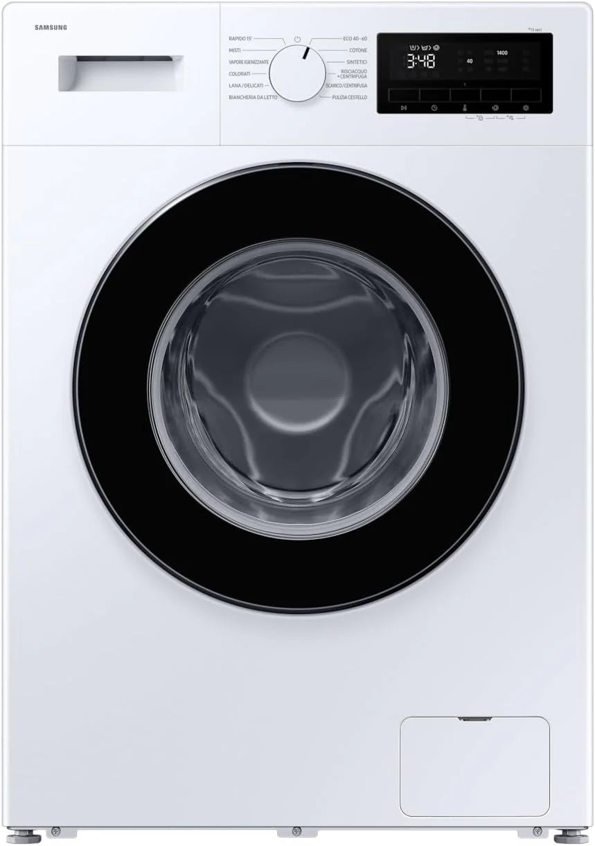 Samsung Pralka serii 3000 WW90FG3M05AWET wolnostojąca, 9 kg, Wi-Fi, szybkie pranie, para, dezynfekcja, ładowanie z przodu, 59,5 l x 85 h x 52p