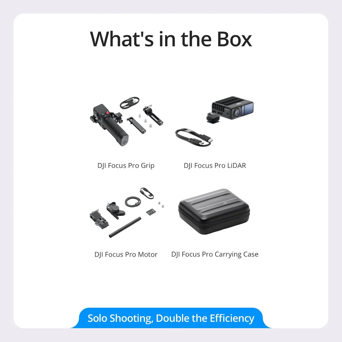DJI Focus Pro Creative Combo, AMF system sterowania obiektywem, 20 m ostrości motywu, 76 800 punktów pomiarowych LiDAR, rozpoznawanie AI, sterowanie obiektywem FIZ, jednostka ręczna
