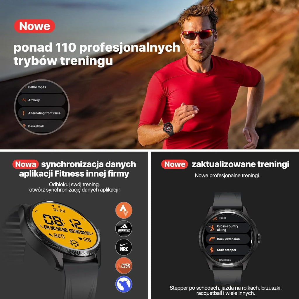 Ticwatch Pro 5 Enduro Smartwatch dla mężczyzn z systemem Android Wear OS Smart Watch 90 h, akumulator 110+, tryby treningowe 7/24, tętno 5 ATM, kompas GPS, nie jest kompatybilny z iPhonem