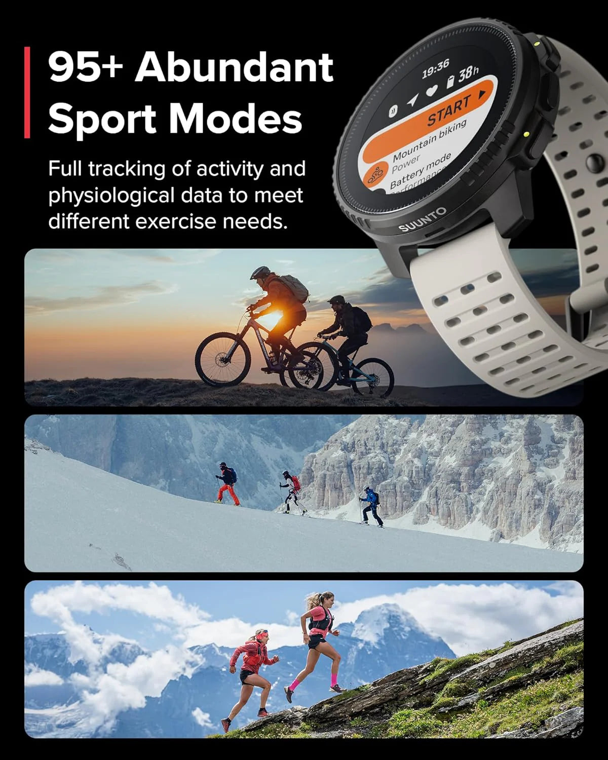 SUUNTO Vertical – Przygodowy zegarek GPS, monitor aktywności, dwupasmowy GNSS i mapy offline, obsługa ponad 95 dyscyplin sportowych, wskaźniki treningowe i analiza regeneracji.