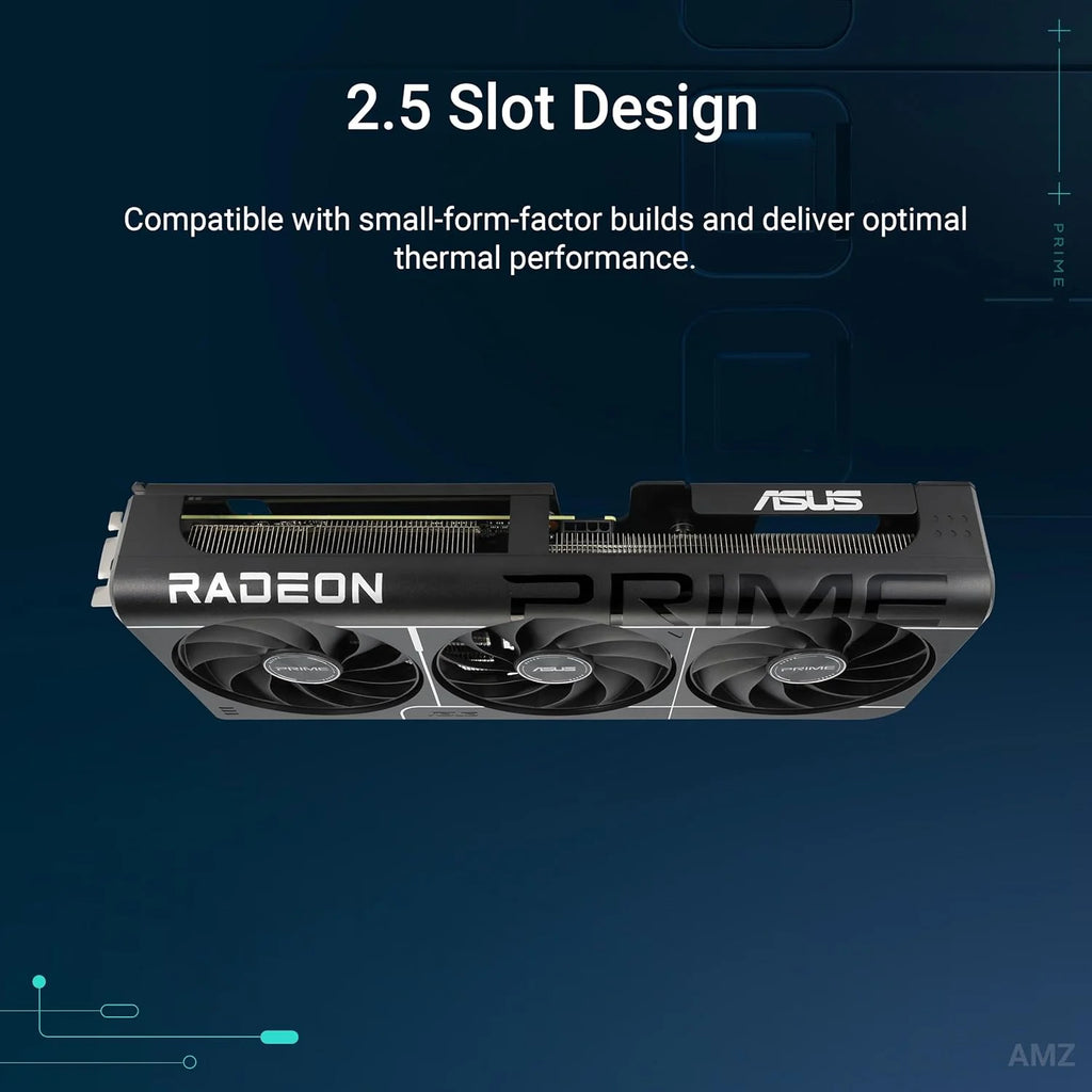 ASUS Prime Radeon RX 9060 XT OC Edition 16 GB GDDR6 karta graficzna dla graczy (AMD Radeon RX9060XT, AMD RDNA 4 architektura, PCIe 5.0, 1 x HMDI 2.1b, 2X DisplayPort 2.1a, PRIME-RX9060XT-O16G)