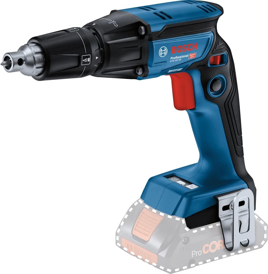 Bosch Professional 18 V System akumulatorowa wkrętarka do suchej zabudowy GTB 18V-45 (w zestawie 2 x akumulator 4,0 Ah ProCORE18V, szybka ładowarka GAL 18V-40, L-BOXX)