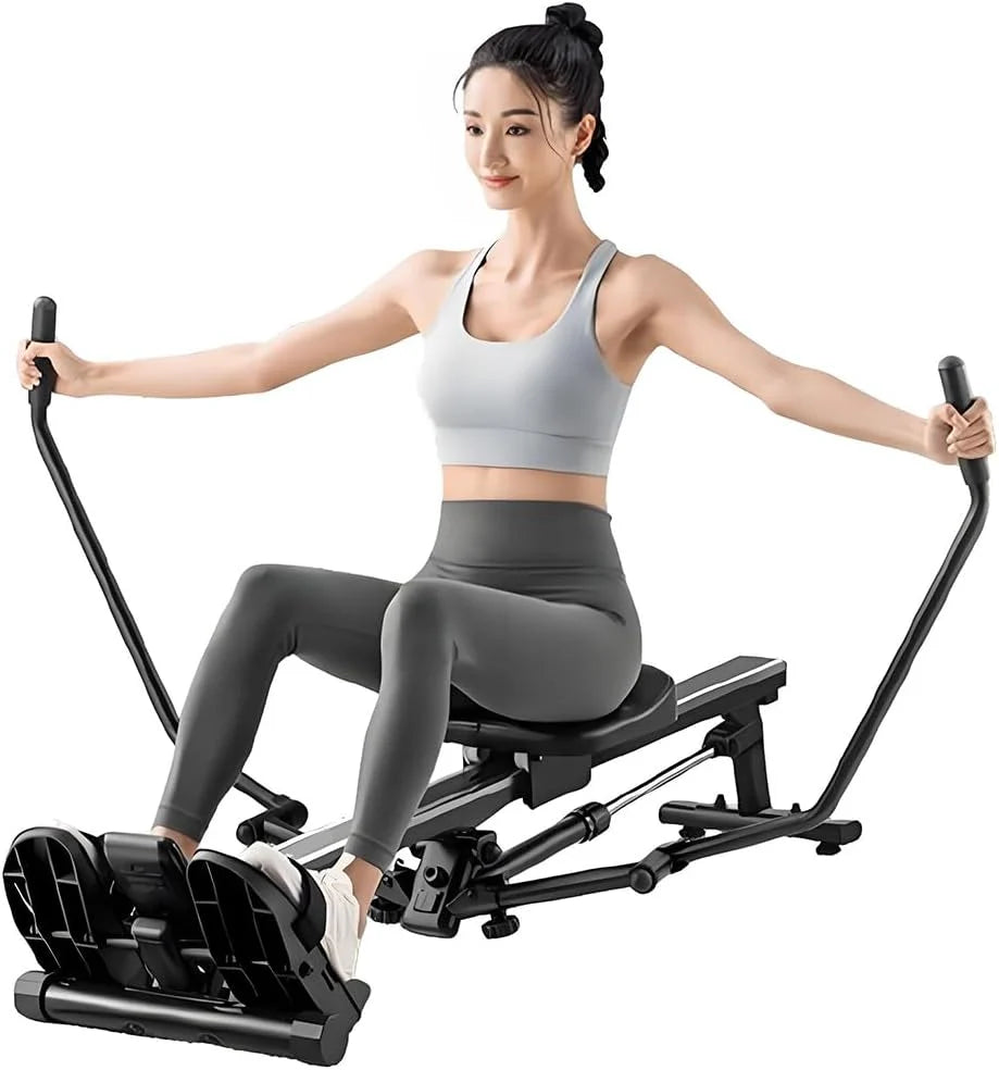 Wioślarz do domowej siłowni, 12 poziomów regulacji oporu, nośność 120 kg, składany, monitor LCD do treningu cardio całego ciała