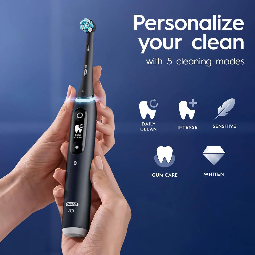 Oral-B iO Series 6 Elektryczna szczoteczka do zębów z widocznym czujnikiem ciśnienia, ochrona dziąseł, 2-minutowy timer, 5 ustawień czyszczenia, 1 główka szczoteczki do zębów: