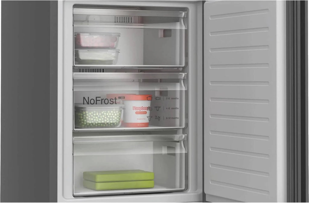 Bosch KGN39OCAF, seria 4, lodówko-zamrażarka, wolnostojąca, 203 x 60 cm, chłodzenie 260 l + zamrażanie 103 l, Green Collection, Total NoFrost, VitaFresh XXL, Perfect Fit, oświetlenie LED, antracyt