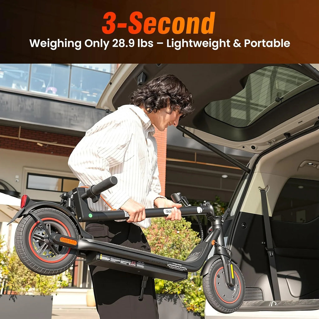 iScooter Skuter elektryczny z dopuszczeniem do ruchu drogowego dla dorosłych ze sterowaniem za pomocą aplikacji Smart App maks. zasięg 25/30 km, ABE składana hulajnoga elektryczna z oponami