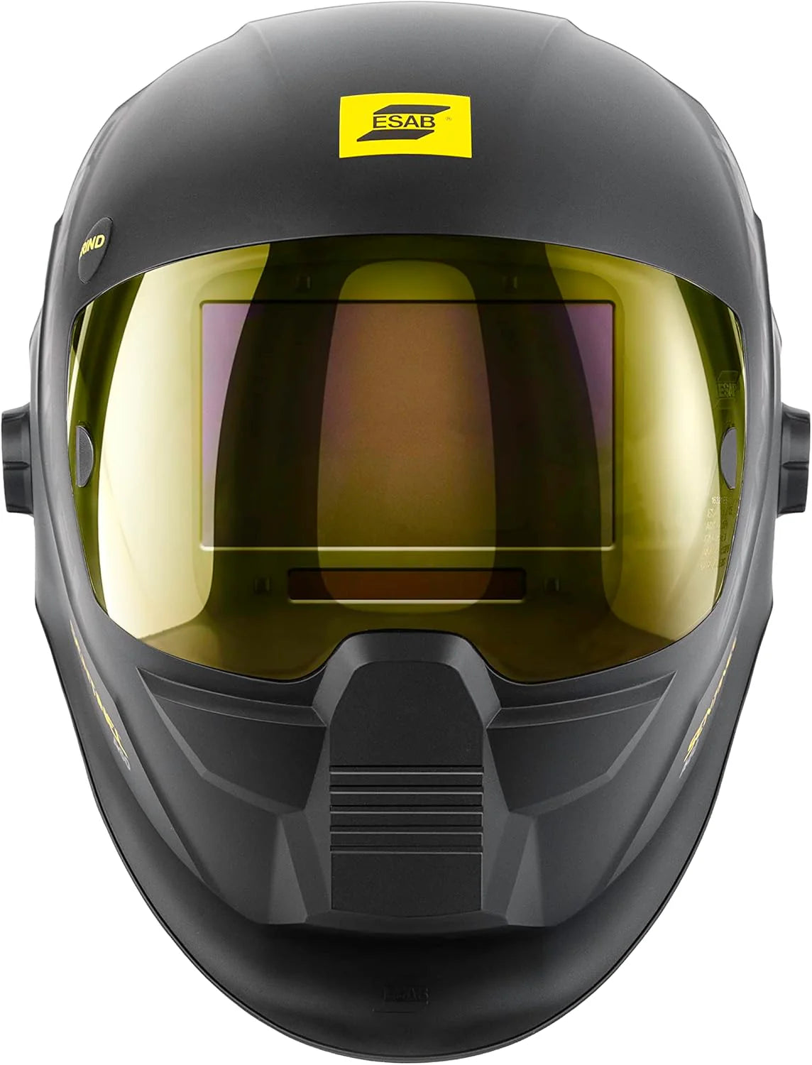 ESAB® Sentinel™ A60 kask spawalniczy, czarna, płaska konstrukcja, odporny na uderzenia nylon, duży obszar widzenia 11,8 x 7,1 cm