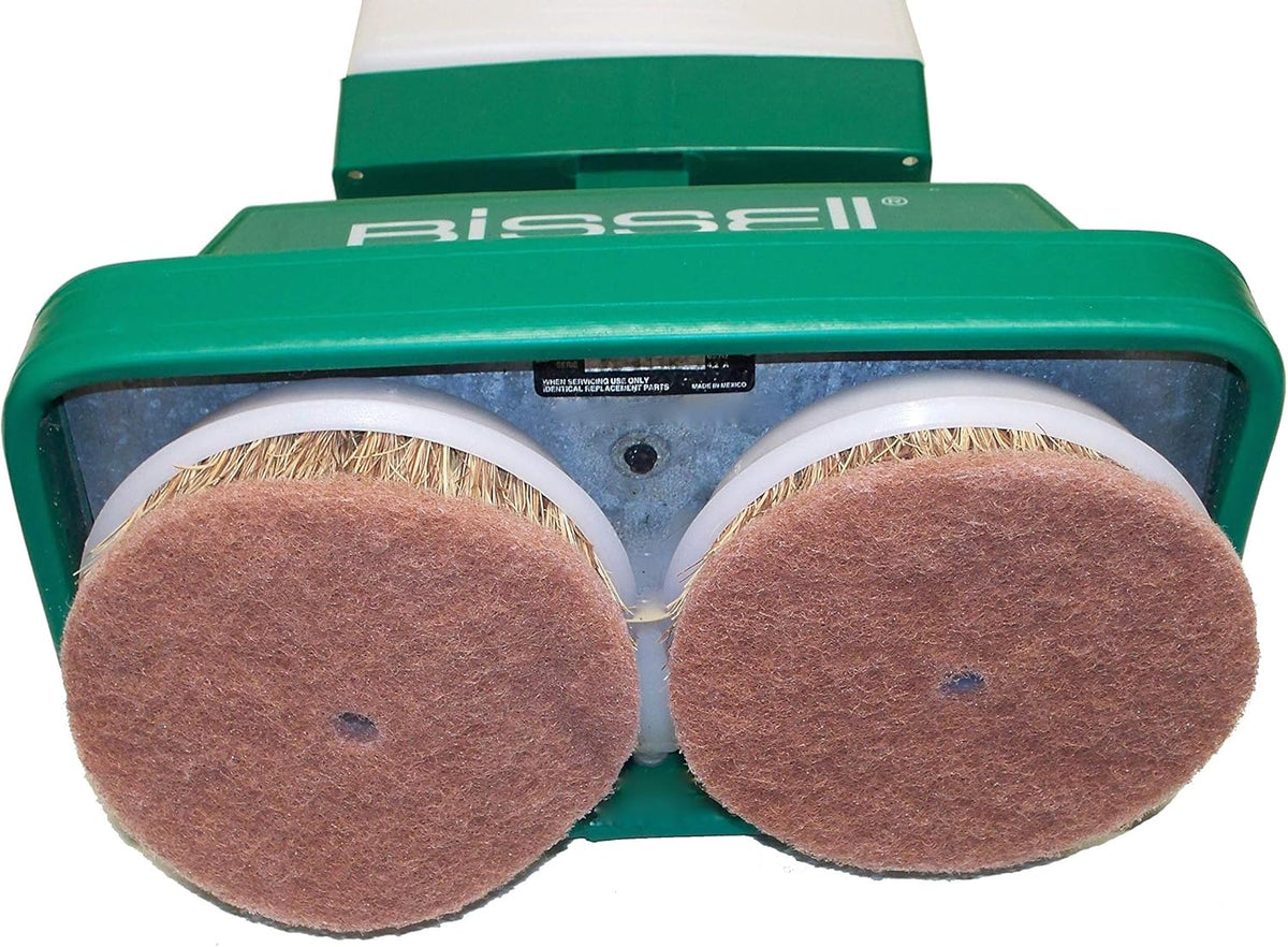 BiSSEll BigGreen BGFS5000 przenośna myjka i polerka do podłóg z dwoma szczotkami, polipropylen, 33 cm dł. x 18 cm szer. x 112 cm wys., biało-zielona