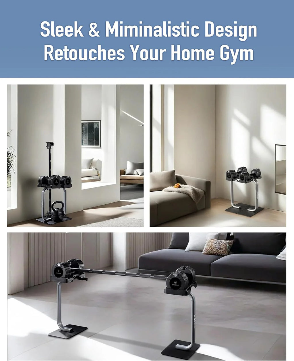 BYZOOM FITNESS Regulowane hantle – 12,5/11,3 kg pojedyncza jednostka LUB zestaw 5-12,7 cm - 1 regulowana waga do domowej siłowni, treningu siłowego i treningów fitness, biały lub czarny