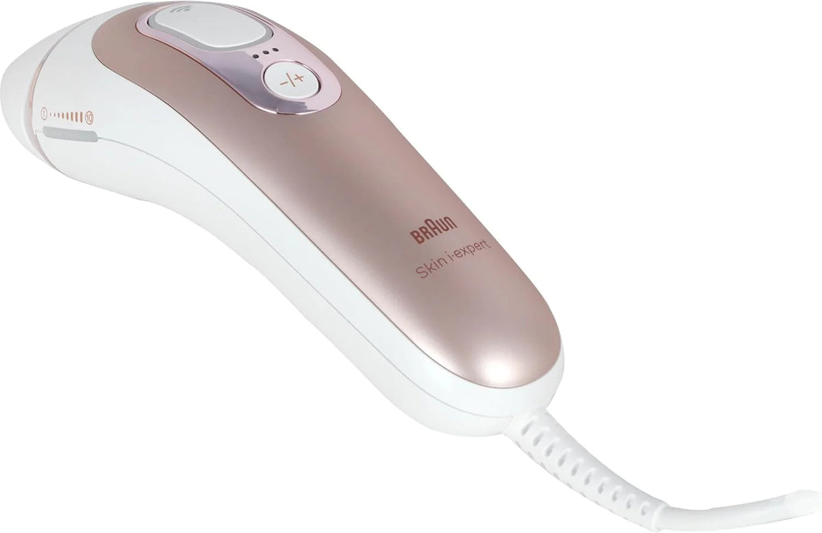 Braun Smart IPL Skin i·expert, usuwanie włosów w domu, darmowa aplikacja, torba do przechowywania, golarka Venus, 2 nasadki, PL7147