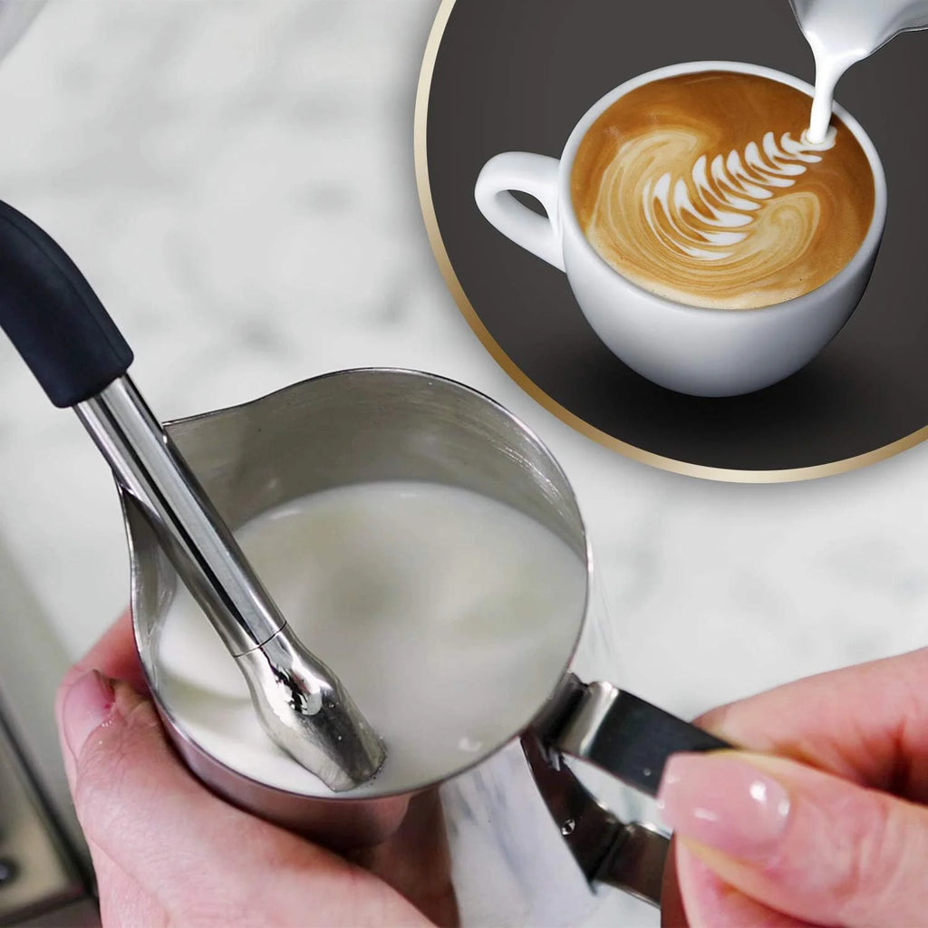 Breville Barista Max Ekspres do kawy Kolbowy VCF126X, Zbiornik na wodę 2.8L, Zintegrowany młynek do kawy i spieniacz do mleka, 15 Bar, Stal Szczotkowana