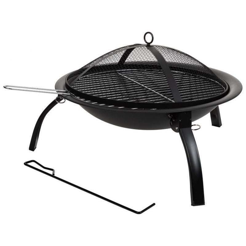 Metalowy grill ogrodowy z rusztem - czarny