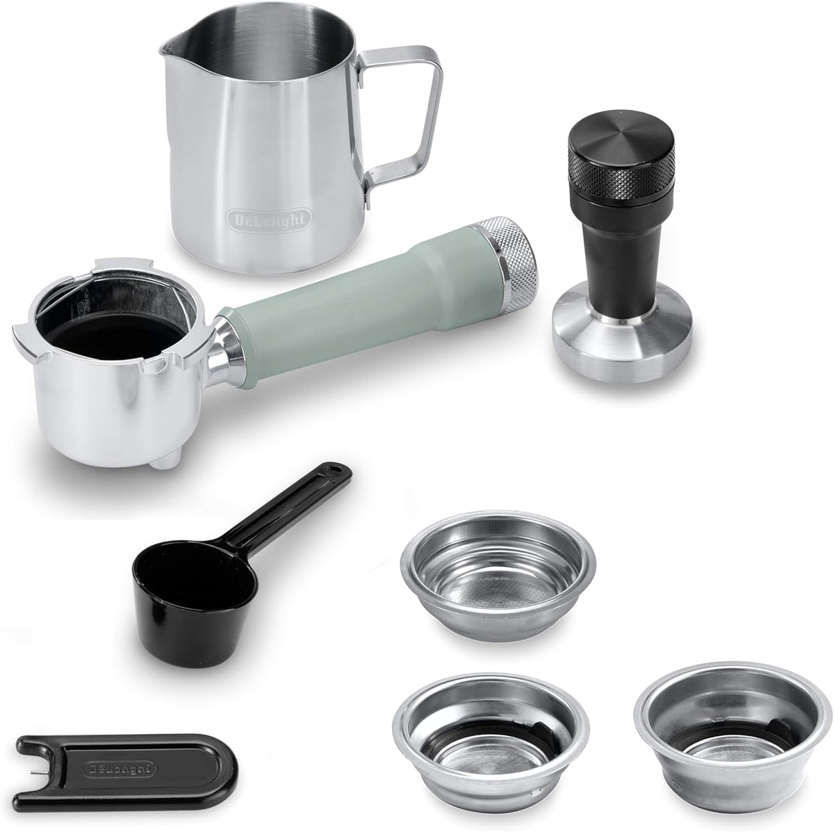 De'Longhi Dedica – Ekspres do kawy ze stali nierdzewnej z pompką do kawy mielonej lub na kapsułki, espresso i cappuccino, zbiornik 1,3 litra, system zapobiegający kapaniu, model EC685.M, kolor metaliczny